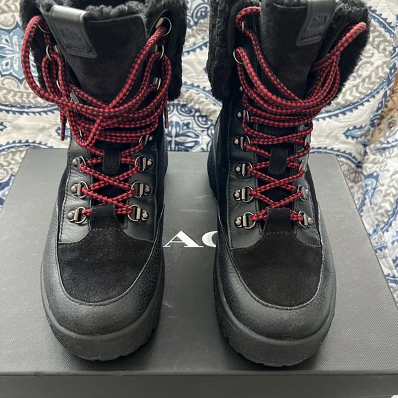 COACH Black Sherpa Midi Boots - Picture 4 of 6